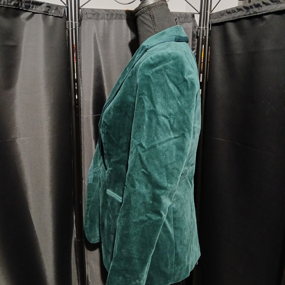 J. Crew NWT Women's Green Velvet Women's Blazer Faux Suede Size 4 Velour - Picture 4 of 7